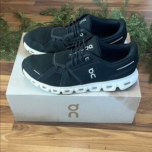 On Running Men's Black and White Sneakers size 11.5